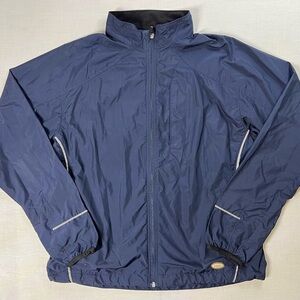 Vintage 90’s Asics Full Zip Blue Lightweight Running Jacket Mesh Lined Sz L